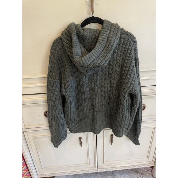Rebecca‎ Minkoff Vica Knit Hoodie Military Green XS NWT $228 Wool Blend - Picture 5 of 6